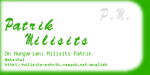 patrik milisits business card